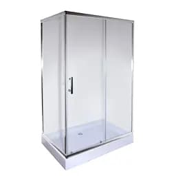 Душевая кабина с низким поддоном Mixxus Hard SCT01-100x90x198-TR хром прозрачное стекло 5 мм MI6909, Универсальная, прозрачная, хром