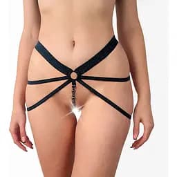 Сексуальні трусики з гальванічними перлинами Art of Sex - SEA, розмір XS-2XL, колір синьо-чорний