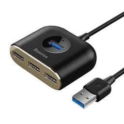Usb хаб Baseus Square round 4 in 1 Usb3.0 на Usb 3.0x1 + Usb2.0x3) 1m CAHub-AY01 - мініатюра 2