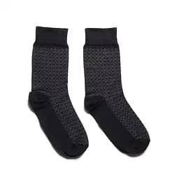 Шкарпетки з принтом клітки високі безшовні якісні ORGANIC cotton JILL ANTONY Чорний, 39-41 - мініатюра 4