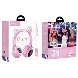 Навушники Hoco W27 Cat Ear Stereo Bluetooth Headphones Pink (718464) [74551] - мініатюра 4