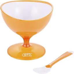 Креманка Gipfel Lumino з ложкою та подвійними стінками помаранчева 10x10 см (9481)
