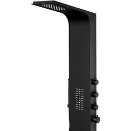 Душова панель Corsan Duo black LED з термостатом A777TBLLED, Чорний матовий