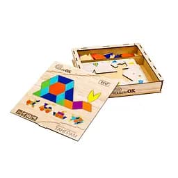 Дерев'яна головоломка Танграм 144 елементи PuzzleOK 4.8х23.4х9.5 см det0016062 - мініатюра 3