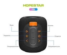 Бездротова портативна колонка Hopestar Bluetooth H56 чорна - мініатюра 3