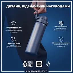 Пляшка для води ION8 металева 600 мл Stainless Steel Ash Navy (I8SS600ANAVY) - мініатюра 4
