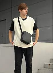 Чоловіча сумка месенджер Sambag Makros чорна 23 × 19 × 7 см (70220001m) - мініатюра 7