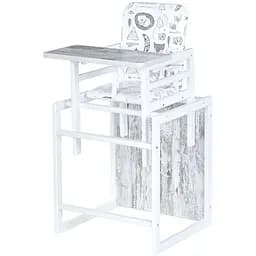 Стульчик для кормления Bambi Adventure 01, 2 в 1 из натуральных материалов, с подножкой, до 25 кг