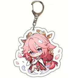 Брелок акриловый Геншин Яэ Мико Genshin Impact Yae Miko 5 см