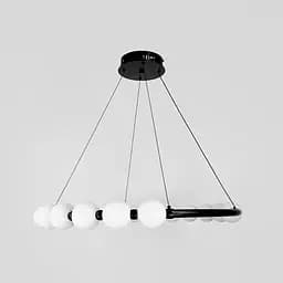 Черная люстра Nordic Pearl с плафонами жемчужинами Ø 80 см | Line F | Ст. SG33-800 BK