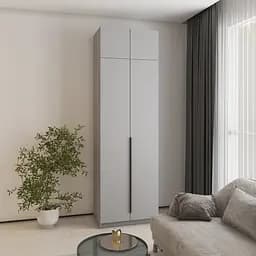 Шафа 2-дверна з антресоллю MebelStar Оскар ДСП BL-B, комплект полиць 80x52x260 см Сіра мишка (MBS-4796)