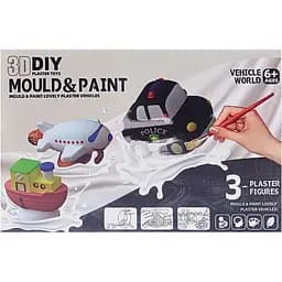 Набір для творчості Bambi Гіпсова розмальовка Транспорт формочки, фарби 6 кольорів MK 5428(Black)