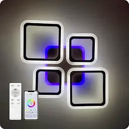 Люстра світлодіодна 517 Xlight RGB з пультом 90Вт Чорний (02033) - мініатюра 6