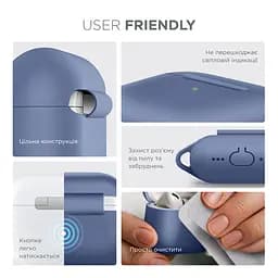 Силіконовий чохол для навушників Apple AirPods Pro 2 2022, Hang Case, фіолетовий, ультратонкий захисний кейс товщиною 2 мм, захист від подряпин, пилу та ударів, компактний, з карабіном для кріплення, ArmorStandart (ARM73672) - мініатюра 5