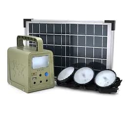 Переносной фонарь с солнечной панелью BRAZZERS BRPFCF42 Solar Panel 18W, LiFePO4 42Wh, 3x6W Led лампы 3м, фонарь 9W - мініатюра 1