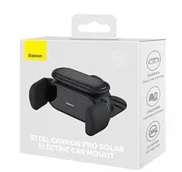 Автомобільний тримач холдер Baseus Steel Cannon pro Solar Electric Car Mount SUGP010001 Black - мініатюра 10