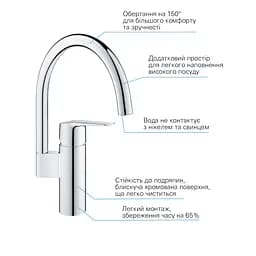 Змішувач для кухні Grohe QuickFix Start 30469000, Хром - мініатюра 5