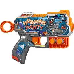 Игрушечный детский пистолет мех. с мягкими патронами (6 шт.) (вечерка ужасов) (20 х 13.5см)