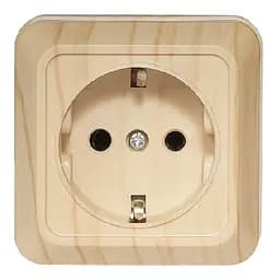 Розетка накладная Opera с заземлением сосна 2804 LUXEL