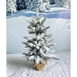 Ялинка Hvoya Classic лита в мішковині 70 см засніжена