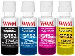 Комплект чорнил WWM HP GT52/GT53, 4x100 мл (GT53SET)