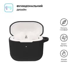 Силіконовий чохол для навушників Xiaomi Redmi Buds 3, Hang Case, чорний, ультратонкий захисний кейс товщиною 2 мм, захист від подряпин, пилу та ударів, компактний, з карабіном для кріплення, ArmorStandart (ARM67078) - мініатюра 2