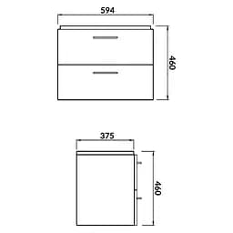 Тумба для ванної кімнати Cersanit Lara Cet В387 з раковиною Mille Slim 60 см Білий S801-359 30412 - мініатюра 2