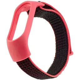Ремешок Nylon Mi Band 3/4/5/6/7 Черный Розовый