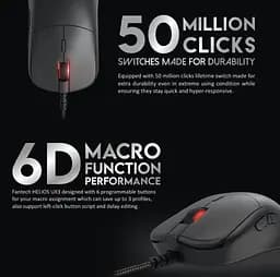 Игровая мышь Fantech UX-3 HELIOS PixArt 3389, 400IPS, 50G, 1600DPI Black - мініатюра 7