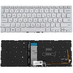Клавіатура для ноутбука ASUS (X409 series) rus, silver, без фрейма, підсвітка клавіш