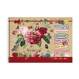 Скетчбук Апельсин Крафт Floral СБК-А4-32 А4, 32 аркуша