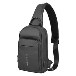Рюкзак Mark Ryden на одне плече MiniMax MR7618 з ортопедичною спинкою та USB-портом Чорний