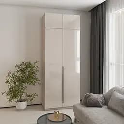 Шафа 2-дверна з антресоллю MebelStar Оскар Gloss BL-B, комплект полиць 100x52x260 см Кашемір/Кашемір (MBS-5399)
