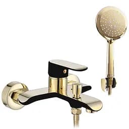 Смеситель для ванны Rea Bloom настенный с изливом black/gold REA-B9939 Черный