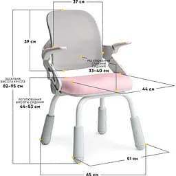 Дитяче крісло Mealux Neo Air Static Pink Grey (Y-306 KPG) - мініатюра 2