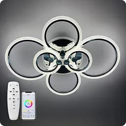 Люстра світлодіодна 517 Dlight 3color з пультом 105Вт Хром (01987)