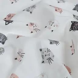 Простирадло Cosas на резинці фланель 80х160 playful cats, сірий (Flannel_PlayfulCats_80x160x20) - мініатюра 7