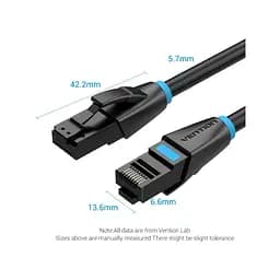 Патч-корд 1м, UTP cat 7 RJ-45 black Vention (IBKBF) - мініатюра 5