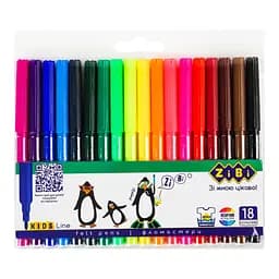 Фломастери ZiBi Kids Line на водній основі 18 кольорів (ZB.2803)
