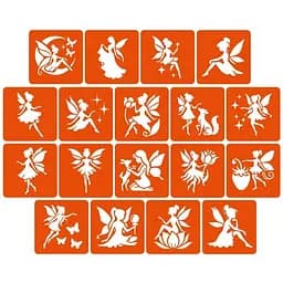 Набор трафаретов для био-тату "Fairies №2" Fresh Tattoo fairies2_5x5_18_1