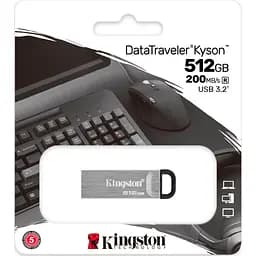 USB флеш накопичувач Kingston 512GB DataTraveler Kyson Silver/Black USB 3.2 (DTKN/512GB) - мініатюра 3