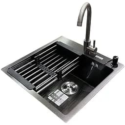 Комплект мийка + змішувач Romzha Arta U-450S BL (A)