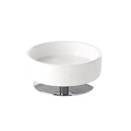 Мыльница Stilhaus Opera настольная стеклянная белая/хром OP09AP08, Белый