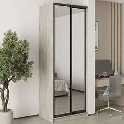 Шкаф-купе двухдверный MebelStar Уни BG 2 Зеркала 90x60x240 см Аляска серый (MBS-10545)