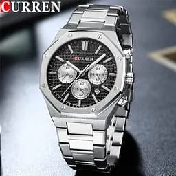Годинник наручний Curren 8440 Silver Black Silver (18693) - мініатюра 4
