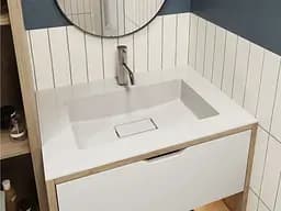 Умивальник Miraggio ERICA 700 (8813351) Miramarble, Глянцевий, Накладний/Врізний, Білий - мініатюра 5