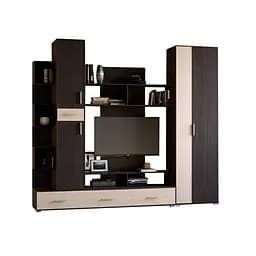 Стінка модульна у вітальню Еверест Бриз з шафою ШП-2 Венге/Дуб молочний (DTM-2248)