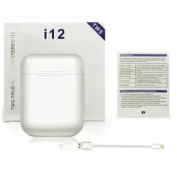 Бездротові навушники TWS i12 з боксом для заряджання White (au044) - мініатюра 6