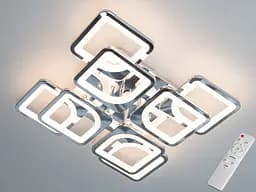 Светодиодная люстра смарт светильник с ИК пультом, 115W, хром