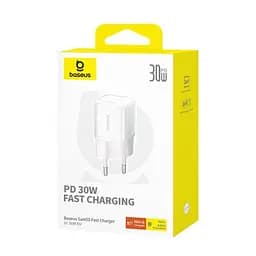 Мережевий зарядний пристрій Baseus GaN5S Fast Charger 1C 30W EU білий P10162504213-00 - мініатюра 5